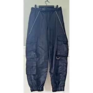 Urban‎ Outfitters Women's Pants Wide Leg Cargo Parachute Small Belt Satin Grunge